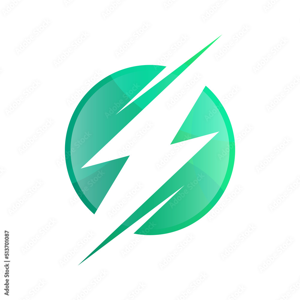 Green energy logo concept. Lightning bolt inside green circle. Alternative energy sources. Environmental friendly power generation. Flash thunder symbol. Electricity. Vector illustration, clip art. Green energy logo concept. Lightning bolt inside green circle. Alternative energy sources. Environmental friendly power generation. Flash thunder symbol. Electricity. Vector illustration, clip art.