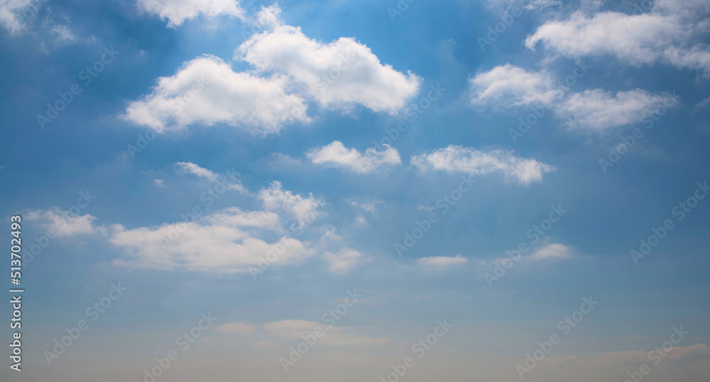 Fototapeta premium beautiful blue sky with clouds on summer day, sky replacement background