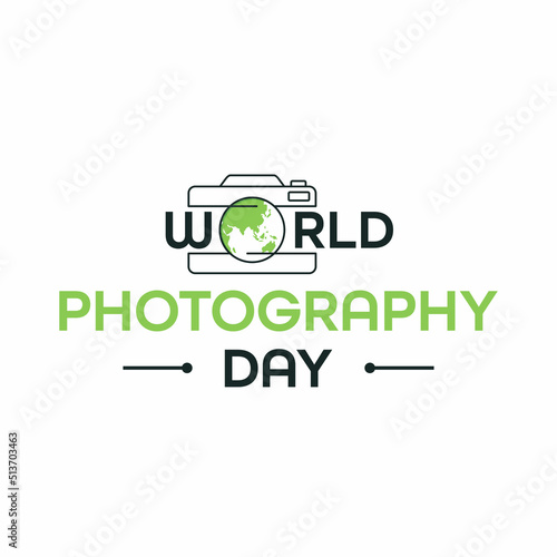 Letter for World Photography Day with World Map