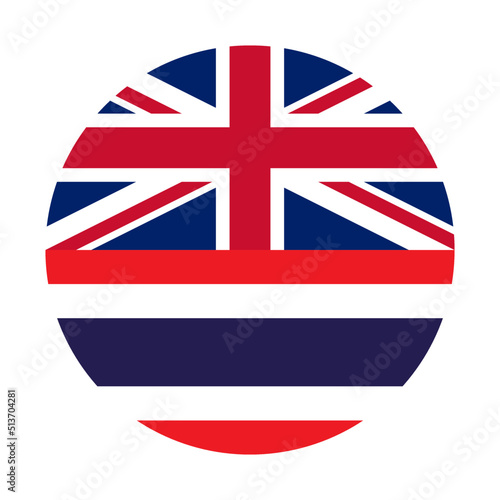 circle icon of union jack and thai flags. vector illustration isolated on white background