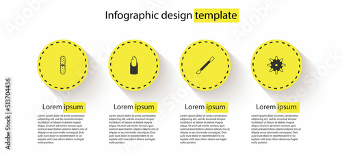 Set Nail file, Broken nail, Cuticle pusher and False nails. Business infographic template. Vector
