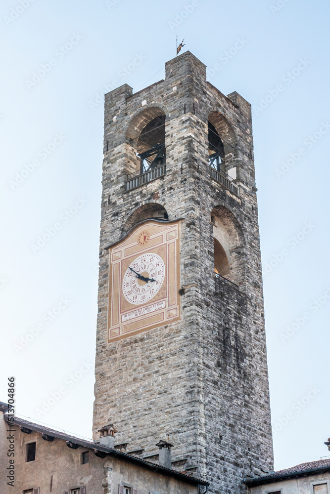The Campanone, beautiful old tower in Bergamo