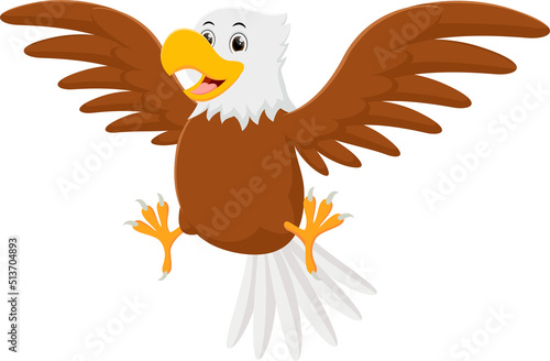 Cartoon eagle isolated on white background	
