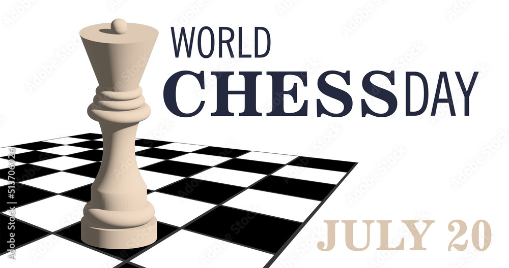 World Chess Day Poster Vector illustration concept.July 20th. Stock