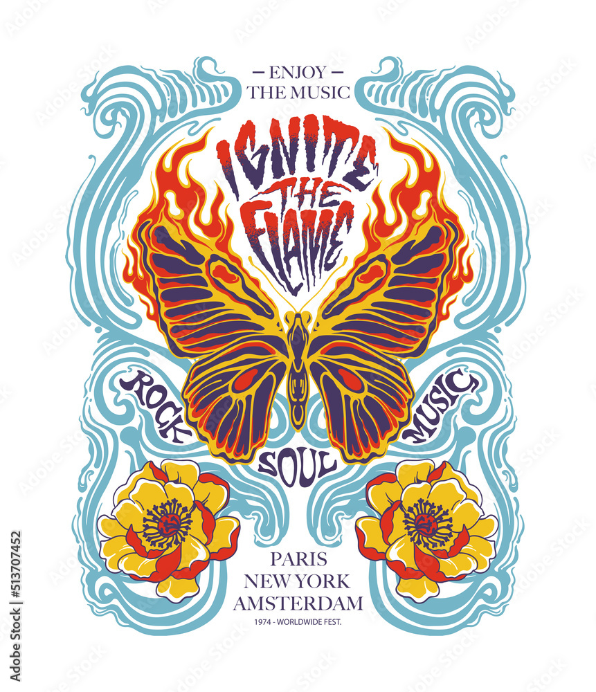 Obraz premium imaginary vintage music festival poster design