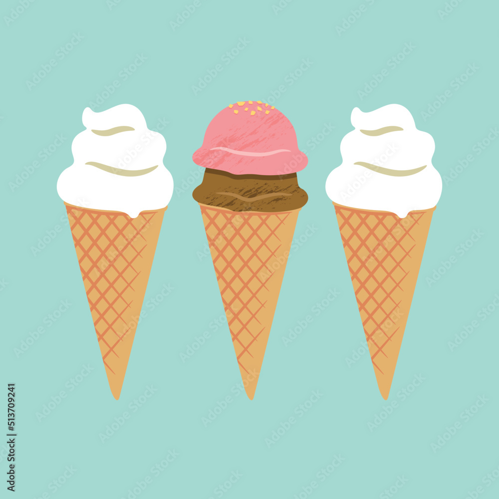 Ice Cream Cone Vector Isolated Background Ice Cream Cone Vector Isolated Background