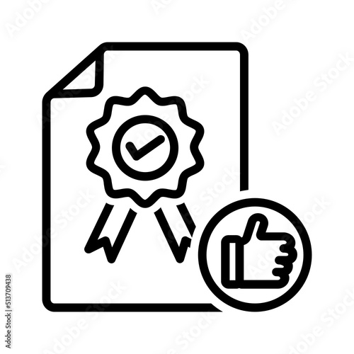Black line icon for Quality assurance