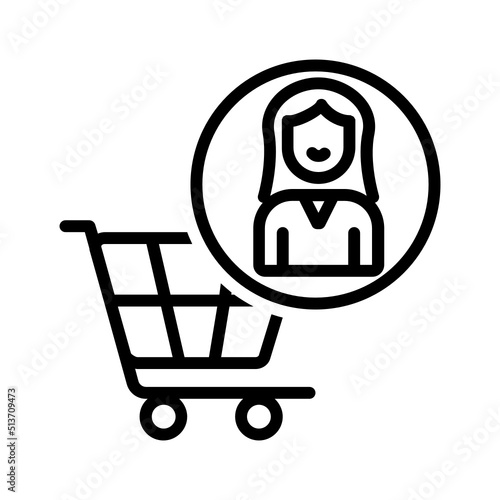 Black line icon for Customer