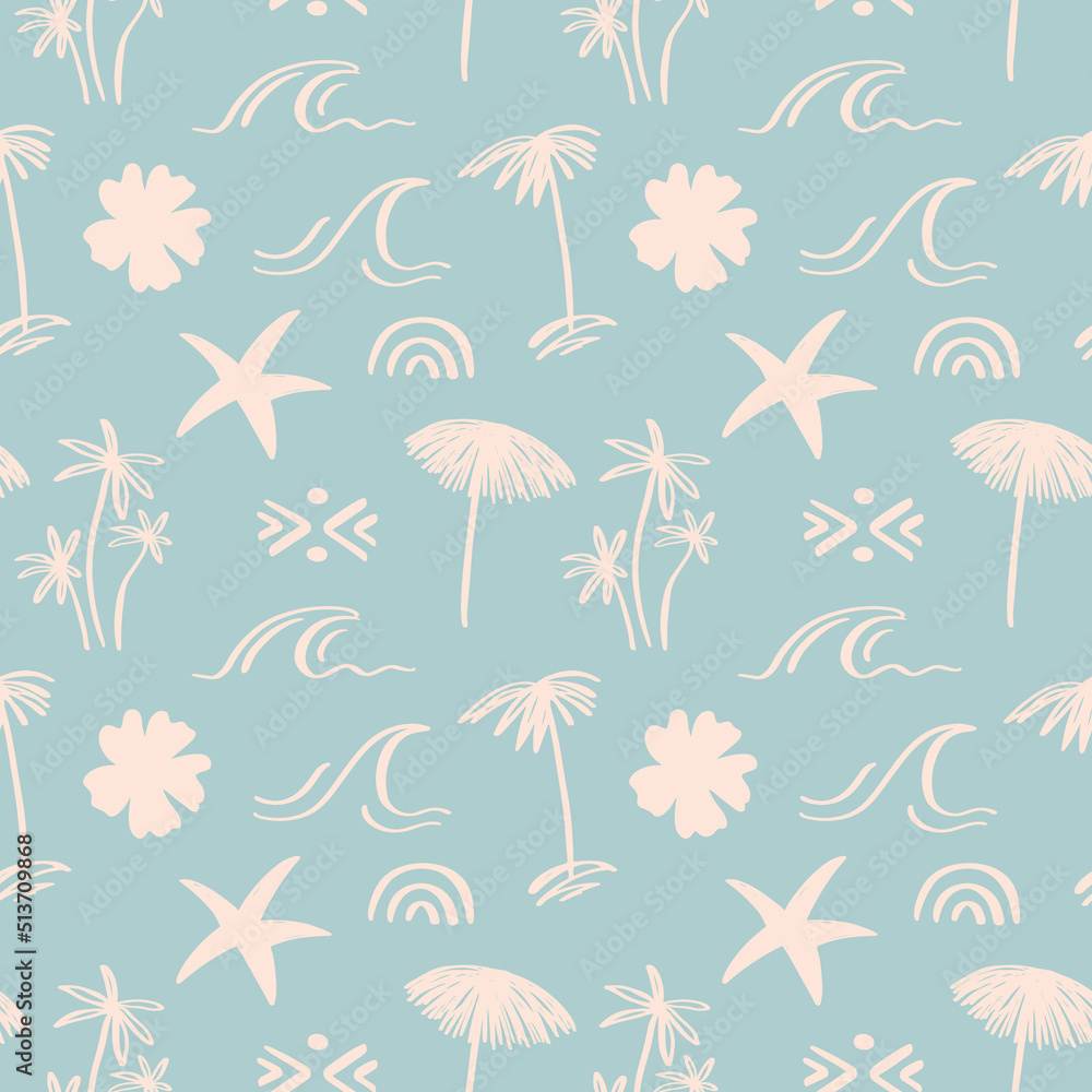 Beach simple boho seamless pattern Beach simple boho seamless pattern