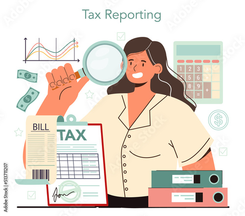 Tax inspector concept. Idea of accounting and payment consultation