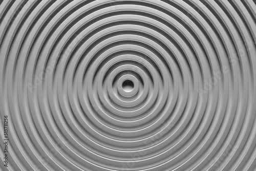 3D rendering abstract gray round fractal, portal. Round spiral.