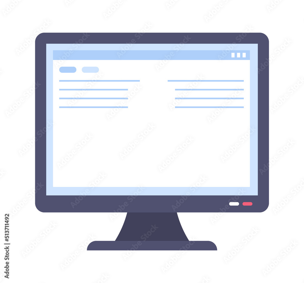 Computer monitor icon. Vector illustration