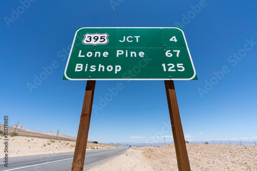 Route 395 highway sign to L...