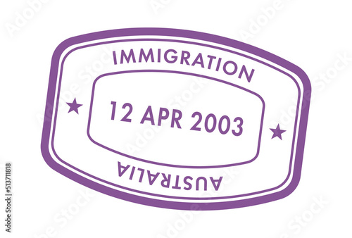 Australia passport stamp. Vector illustration