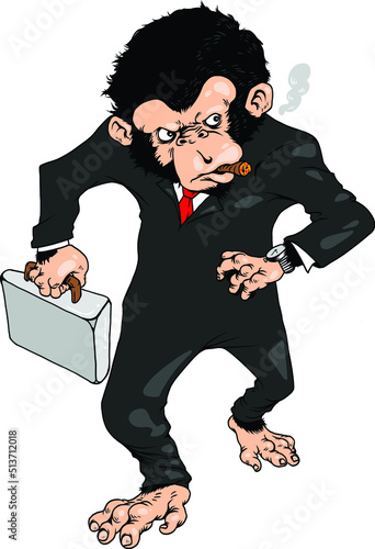Monkey’s business with suits and suitcase