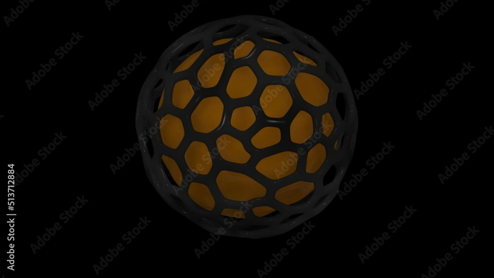 Loop 3d animation of a orange abstract ball with mesh outside . A futuristic sphere with an alpha channel for abstract compositions. The layer levitates in space Loop 3d animation of a orange abstract ball with mesh outside . A futuristic sphere with an alpha channel for abstract compositions. The layer levitates in space