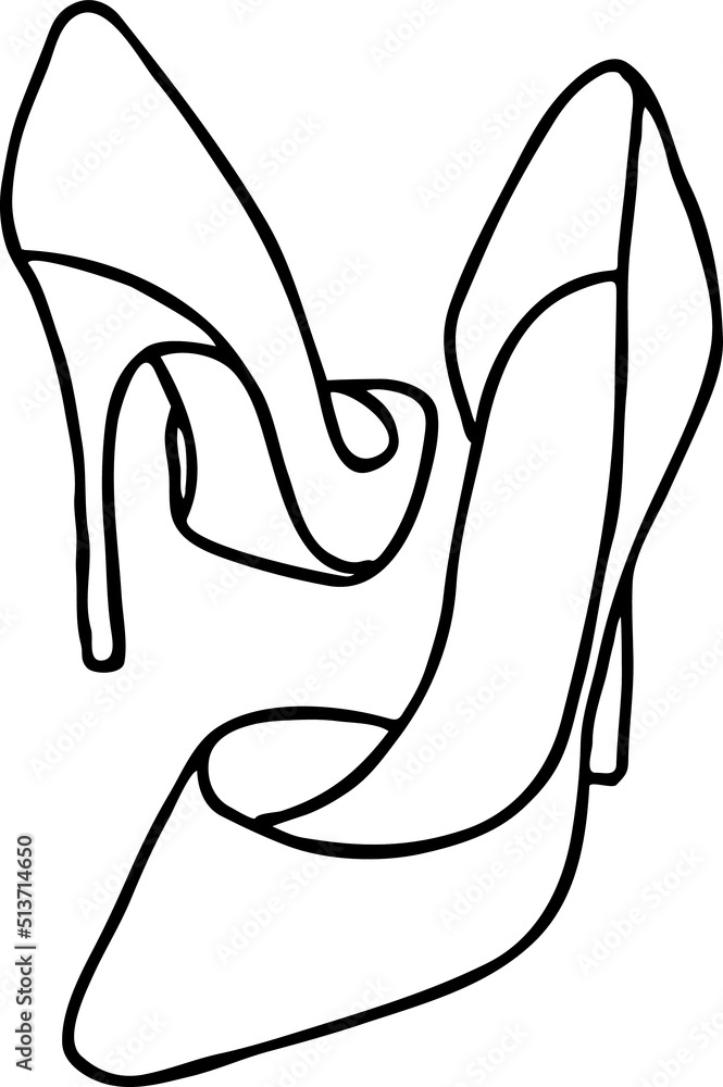 Sexy beautiful feminine woman shoes with elegant high heels. Luxury clothing lifestyle. Disco club 80s romantic fashion. Hand drawn retro vintage vector illustration. Old style comic cartoon drawing. Sexy beautiful feminine woman shoes with elegant high heels. Luxury clothing lifestyle. Disco club 80s romantic fashion. Hand drawn retro vintage vector illustration. Old style comic cartoon drawing.