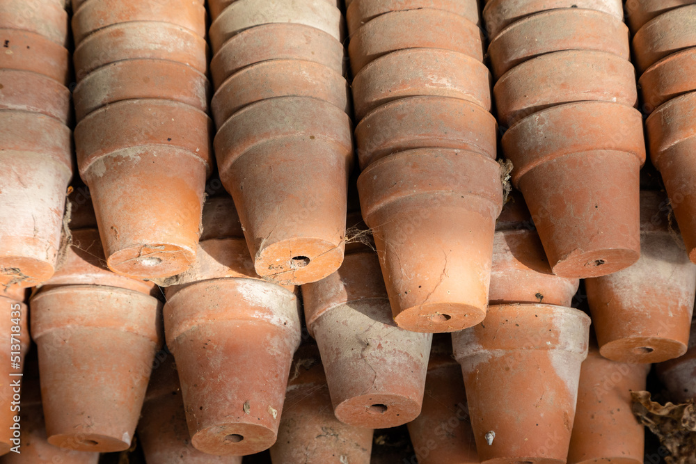 stack of clay pots