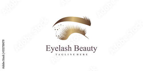 Eyelashes logo design with modern abstract concept Premium Vector