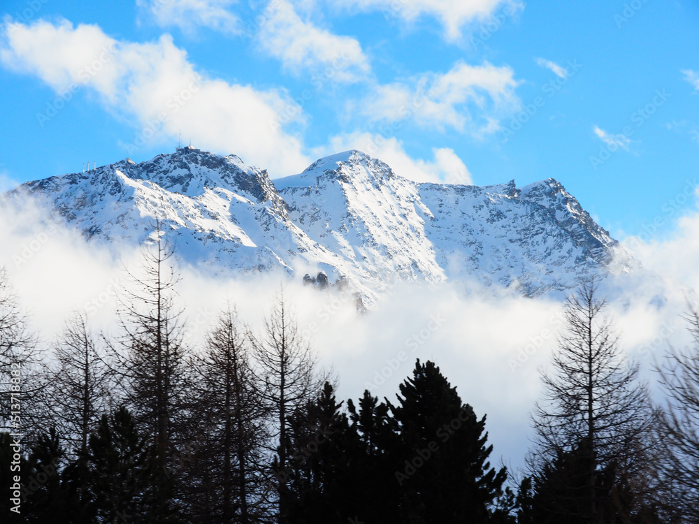 beautiful snowy mountains in Switzerland
