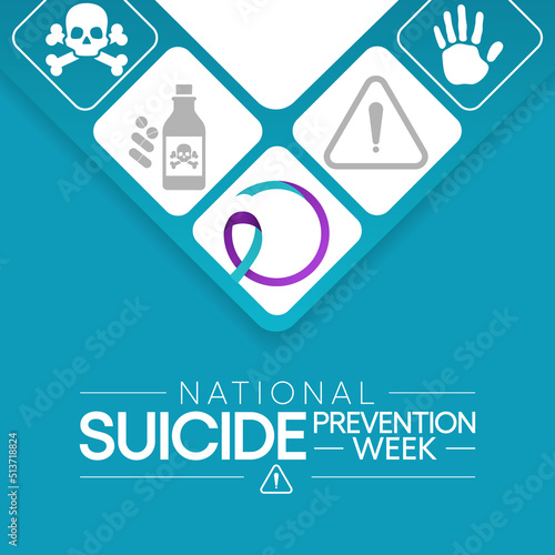 National Suicide prevention week is observed every year during September, in order to provide worldwide commitment and action to prevent suicides. Vector illustration