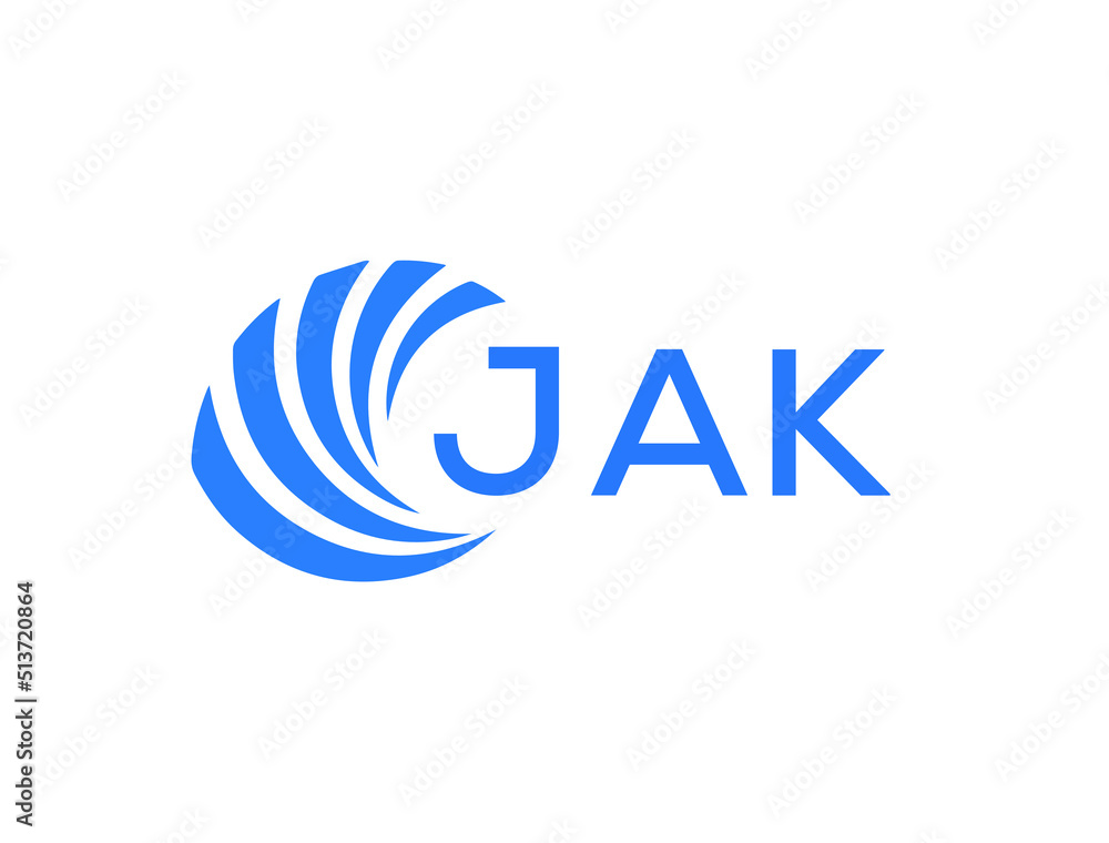 JAK Flat accounting logo design on white background. JAK creative initials Growth graph letter logo concept. JAK business finance logo design.
 - obrazy, fototapety, plakaty 