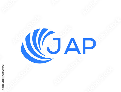 JAP Flat accounting logo design on white background. JAP creative initials Growth graph letter logo concept. JAP business finance logo design.
 photo