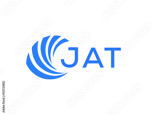 JAT Flat accounting logo design on white background. JAT creative initials Growth graph letter logo concept. JAT business finance logo design. 