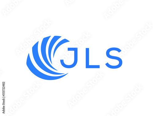 JLS Flat accounting logo design on white background. JLS creative initials Growth graph letter logo concept. JLS business finance logo design.
