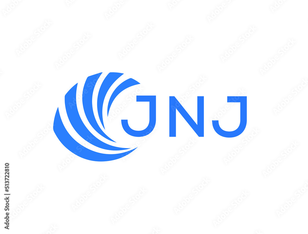 JNJ Flat accounting logo design on white background. JNJ creative initials Growth graph letter logo concept. JNJ business finance logo design.
