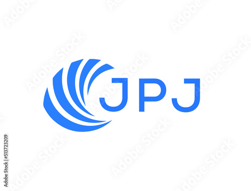 JPJ Flat accounting logo design on white background. JPJ creative initials Growth graph letter logo concept. JPJ business finance logo design.
 photo