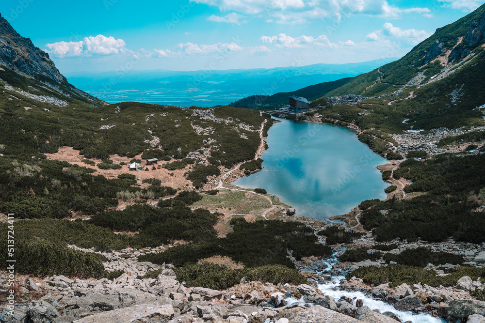 View of High Tatras mountain range near Velické pleso. View of High Tatras mountain range near Velické pleso.