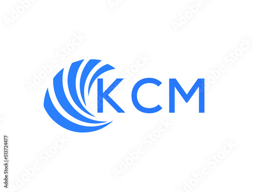 KCM Flat accounting logo design on white background. KCM creative initials Growth graph letter logo concept. KCM business finance logo design. 