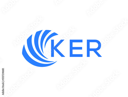 KER Flat accounting logo design on white background. KER creative initials Growth graph letter logo concept. KER business finance logo design.
