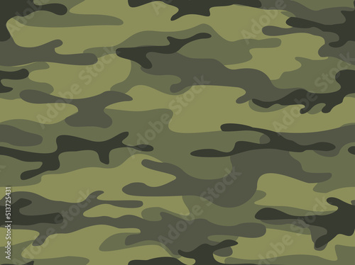 Camouflage seamless pattern. Military endless texture. Abstract camo of spots. Print on fabric and clothing. Vector illustration
