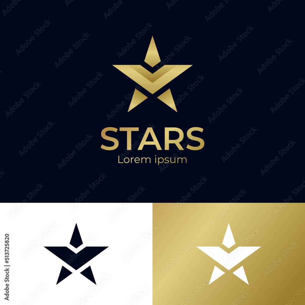 abstract stars with v letter modern logo icon symbol golden color graphic design element abstract stars with v letter modern logo icon symbol golden color graphic design element