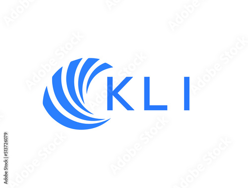 KLI Flat accounting logo design on white background. KLI creative initials Growth graph letter logo concept. KLI business finance logo design. 