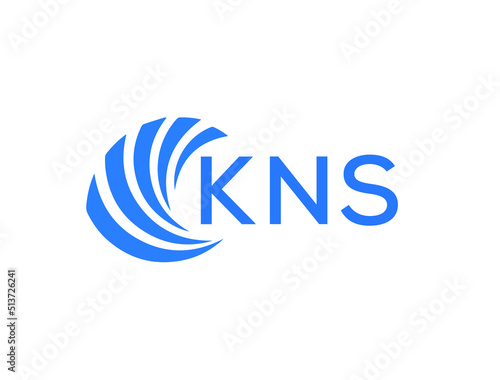 KNS Flat accounting logo design on white background. KNS creative initials Growth graph letter logo concept. KNS business finance logo design.
 photo