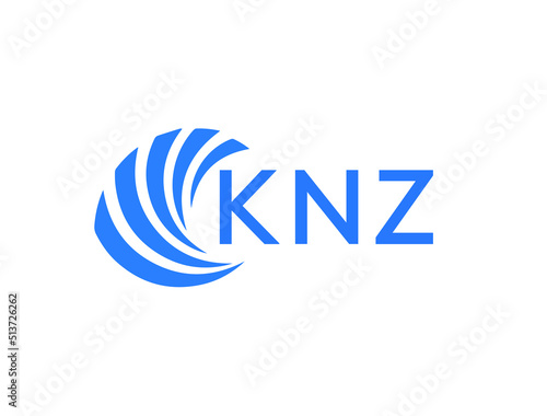 KNZ Flat accounting logo design on white background. KNZ creative initials Growth graph letter logo concept. KNZ business finance logo design.
 photo