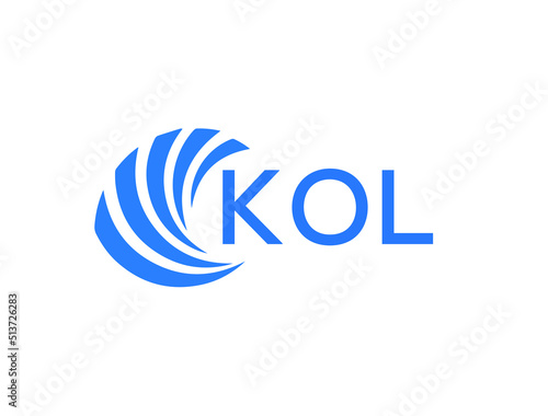 KOL Flat accounting logo design on white background. KOL creative initials Growth graph letter logo concept. KOL business finance logo design.
