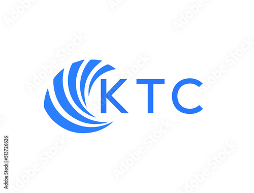 KTC Flat accounting logo design on white background. KTC creative initials Growth graph letter logo concept. KTC business finance logo design.
 photo