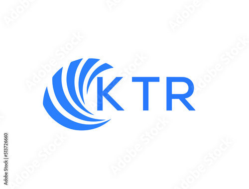 KTR Flat accounting logo design on white background. KTR creative initials Growth graph letter logo concept. KTR business finance logo design.
 photo