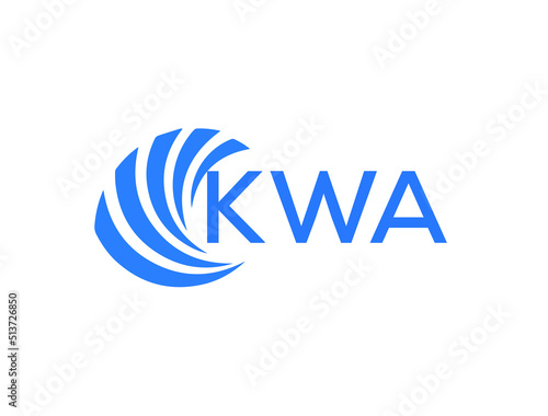 KWA Flat accounting logo design on white background. KWA creative initials Growth graph letter logo concept. KWA business finance logo design.
