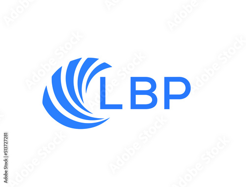 LBP Flat accounting logo design on white background. LBP creative initials Growth graph letter logo concept. LBP business finance logo design.
 photo