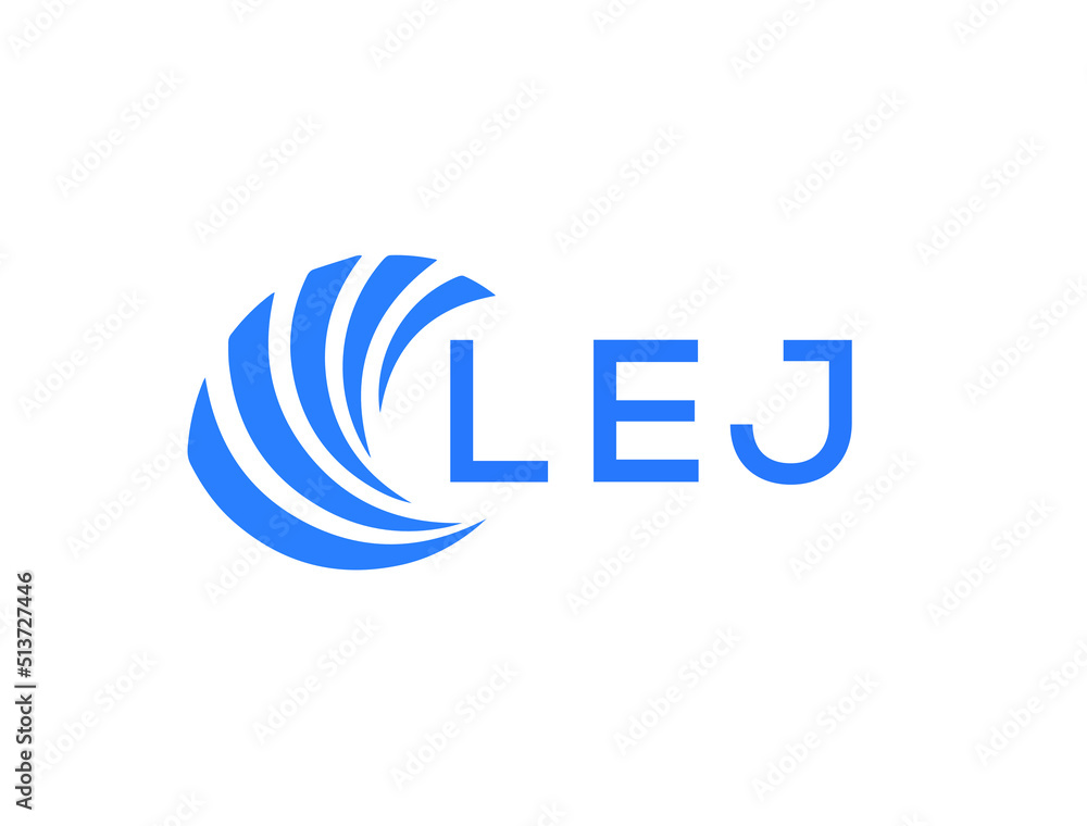 LEJ Flat accounting logo design on white background. LEJ creative initials Growth graph letter logo concept. LEJ business finance logo design.
