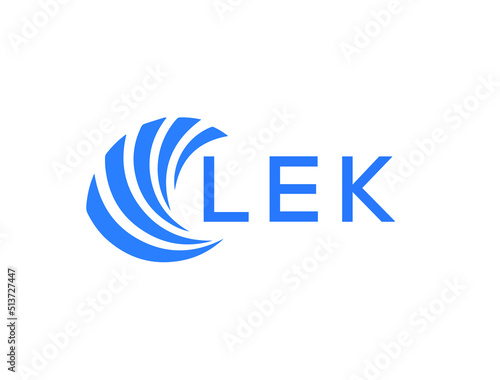 LEK Flat accounting logo design on white background. LEK creative initials Growth graph letter logo concept. LEK business finance logo design.
