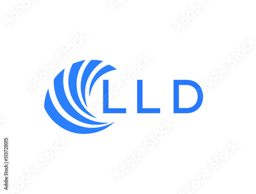 LLD Flat accounting logo design on white background. LLD creative initials Growth graph letter logo concept. LLD business finance logo design.
 photo