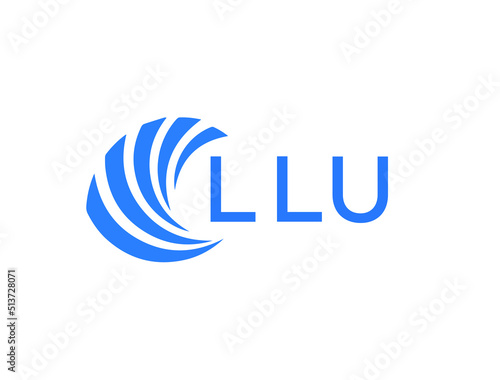 LLU Flat accounting logo design on white background. LLU creative initials Growth graph letter logo concept. LLU business finance logo design.
 photo