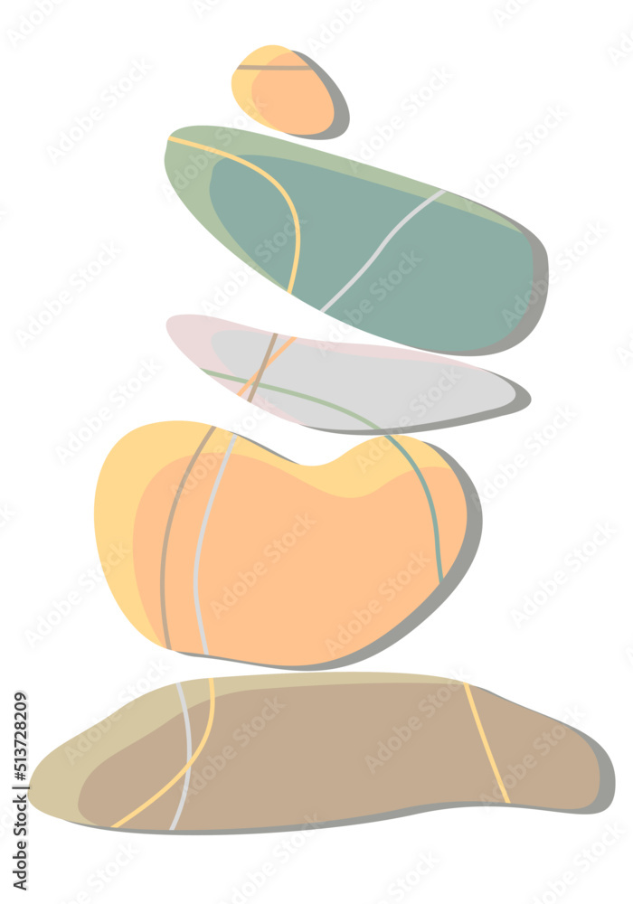 Wellness balance pebble stone harmony vector Illustration. Simplicity ...