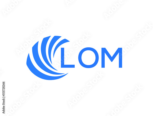 LOM Flat accounting logo design on white background. LOM creative initials Growth graph letter logo concept. LOM business finance logo design.

